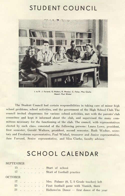 Student Council & School Calendar